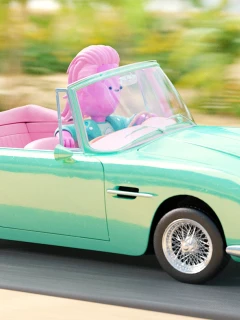 Rendu 3D d'une voiture décapotable vintage, généré à l'aide de l'IA