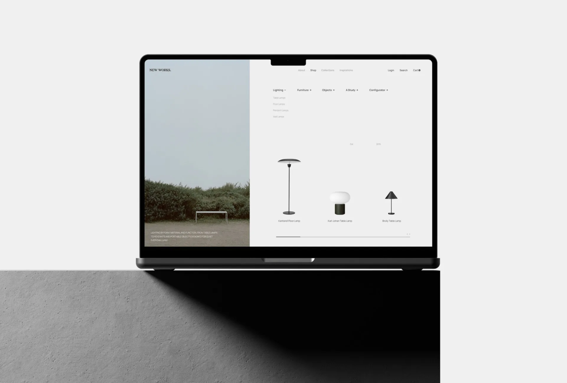 Catalogue produits, mise en page épurée